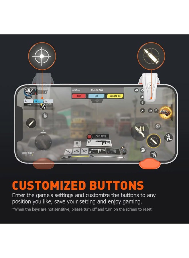 BIGBIG WON Mobile Gaming Triggers, Mobile Game Controllers Plug and Play for iOS and Android Phone 4.7-6.5 inches Game Trigger for PUBG/Fortnite/COD White (M1-1 Piece) - Image 5
