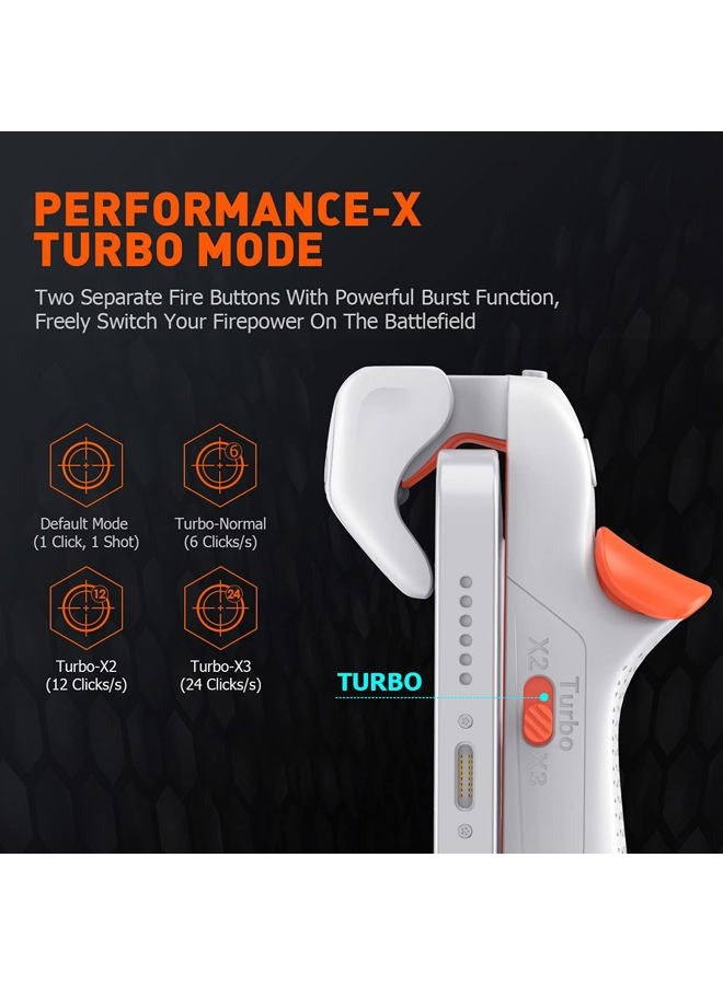 BIGBIG WON Mobile Gaming Triggers, Mobile Game Controllers Plug and Play for iOS and Android Phone 4.7-6.5 inches Game Trigger for PUBG/Fortnite/COD White (M1-1 Piece) - Image 3