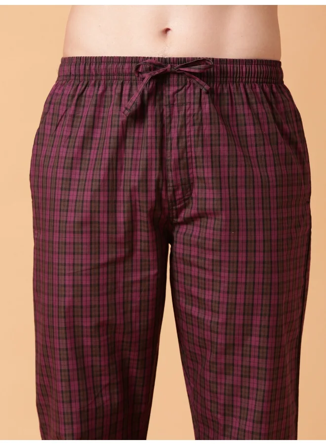 Joven Multicolor Checked Cotton Lounge Pant for Men  | Best Price UAE