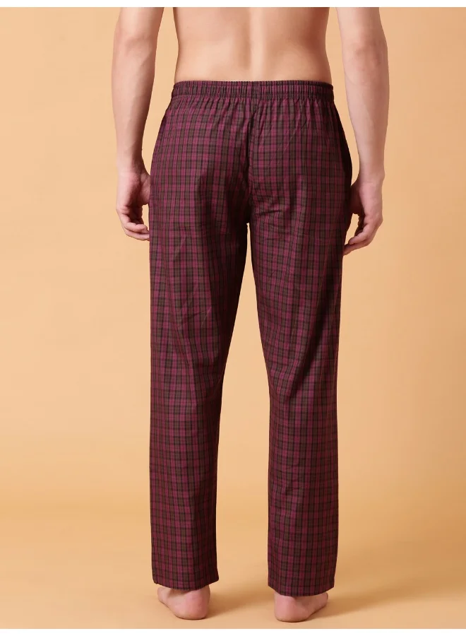جوفن Checked Cotton Lounge Pant for Men