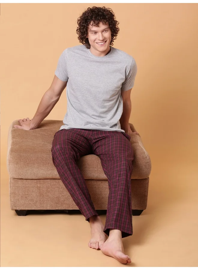 Joven Multicolor Checked Cotton Lounge Pant for Men  | Best Price UAE