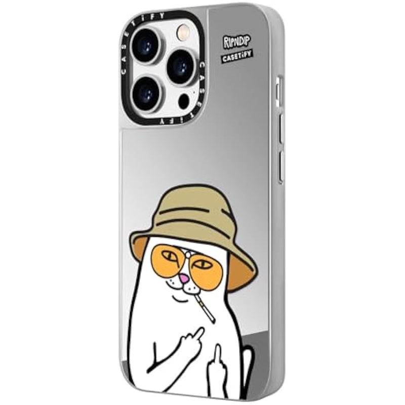 Casetify Mirror Case for iPhone 14 Pro Max 【RipNDip Colab/Reflective / 4.9ft Drop Protection/Compatible with Magsafe】 - Nermal S Thompson - Silver on Silver - Image 5