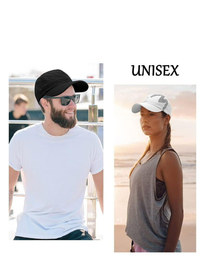 أوزيغالور القبعة الرياضية السريعة الجذب للرجال والنساء مروحة الهواء خفيفة الوزن المحافظة ضد الأشعة UV للأنشطة الخارجية، اللون أسود - Image 5