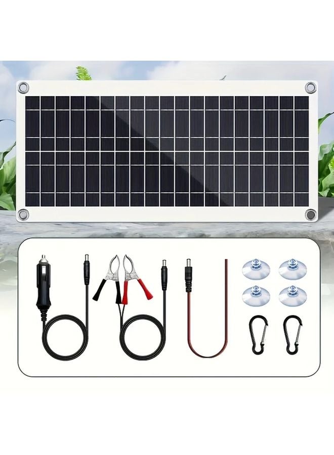 30W Polycrystalline Solar Panel With 100A Controller Portable Charger For RV Camping - Image 5