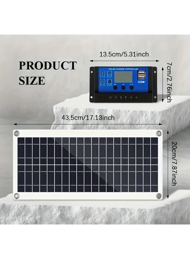 30W Polycrystalline Solar Panel With 100A Controller Portable Charger For RV Camping - Image 4