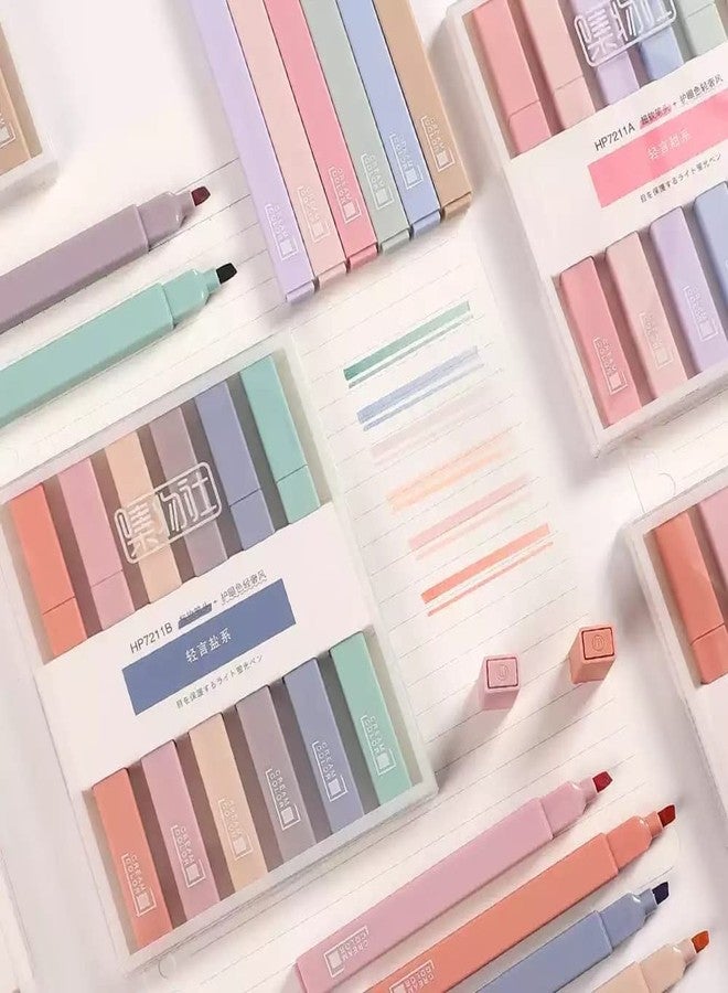kunya® 6 Pcs Aesthetic Cute Highlighters no bleed Dry Fast Easy to Hold, Mild Assorted Colors With Soft Chisel Tip for Journal Bible Planner Notes School Office Supplie - Image 5