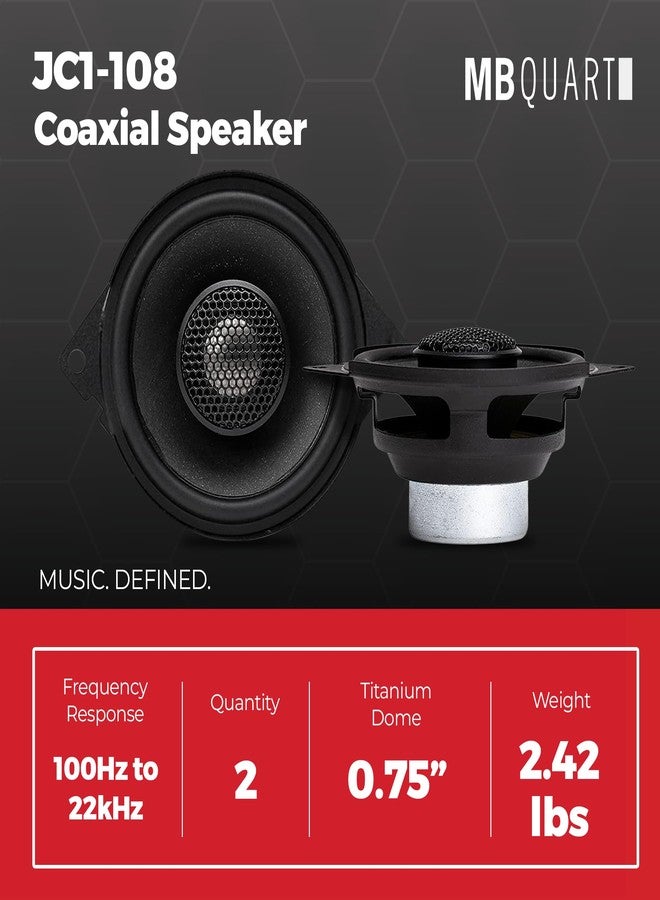 MB Quart 3.5” Coaxial Speaker Set for Jeep Wrangler JL/Gladiator JT, Front Dash or Rear Soundbar Upgrade, Direct Fit Car Audio with OEM Wiring, Black - Image 3