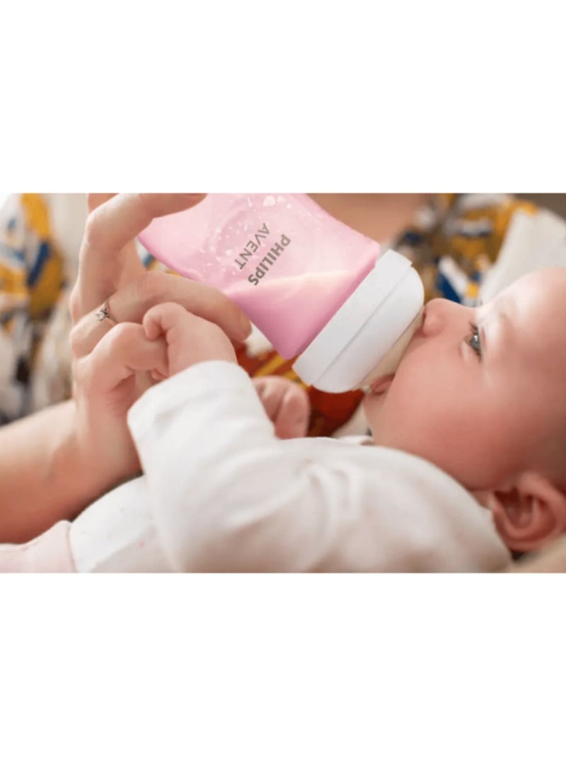 Avent Natural Response Baby Bottle Pink 260ml - Image 3