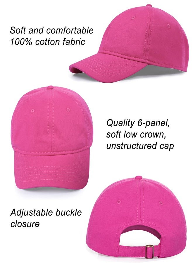 Ztl Oversize XXL Baseball Cap for Big Heads 23.6"-25.6", Extra Large Cotton Baseball Hat, Plus Size Unstructured Dad Hats Hot Pink - Image 2