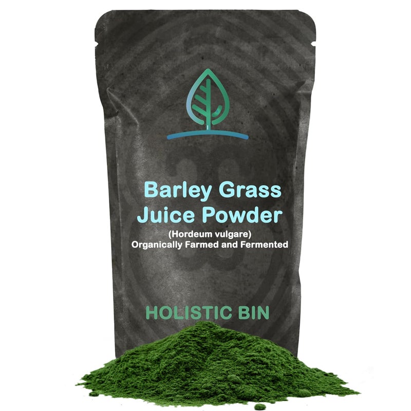 Holistic Bin Organic Barley Grass Juice Powder - 100% Pure USDA Organic - Fermented with 35 Probiotic Strains - Nutrient-Dense Green Superfood for Smoothies - Supports Digestion - 30 Day Supply (50g) - Image 1