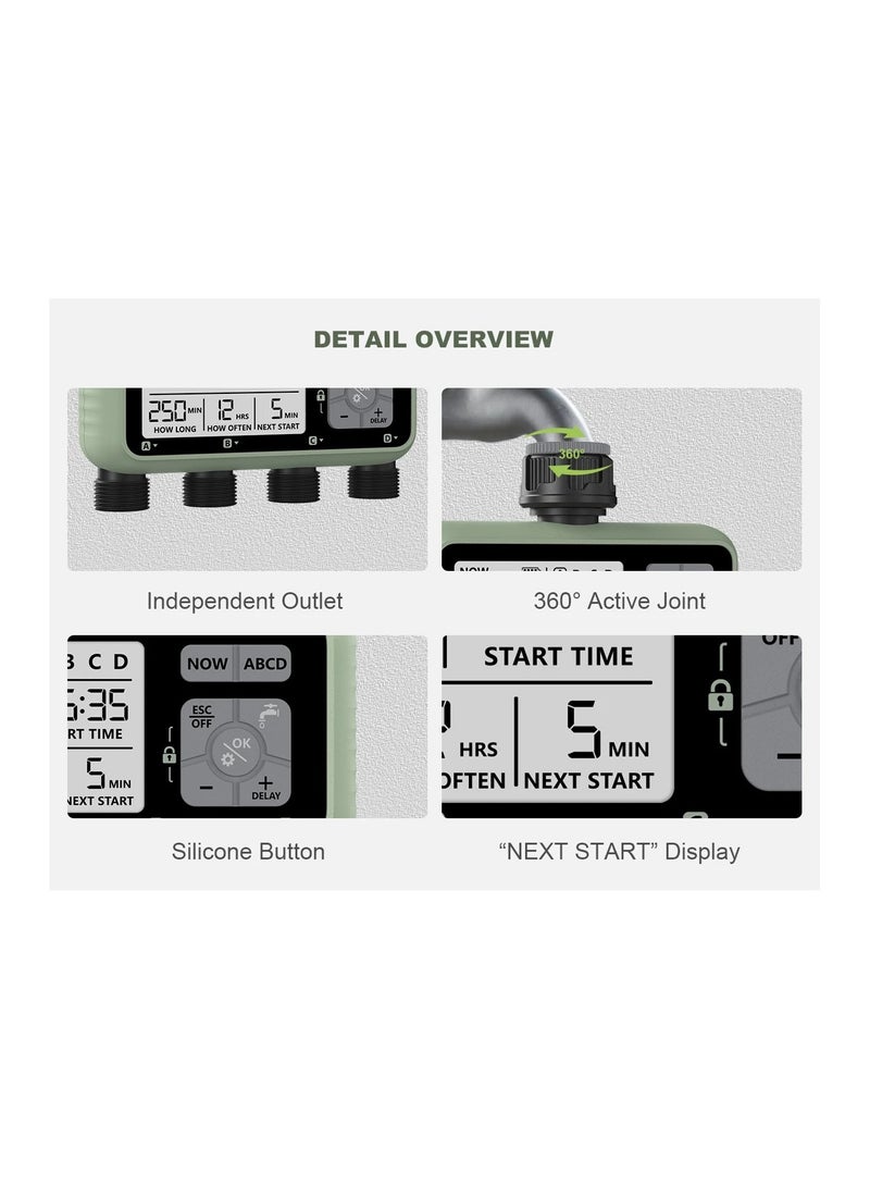 China 4-Outlet Water Timers Multifunctional Sprinklers Multi Caliber Adaptation Convenient Installation Youngs Garden Tools - Image 5
