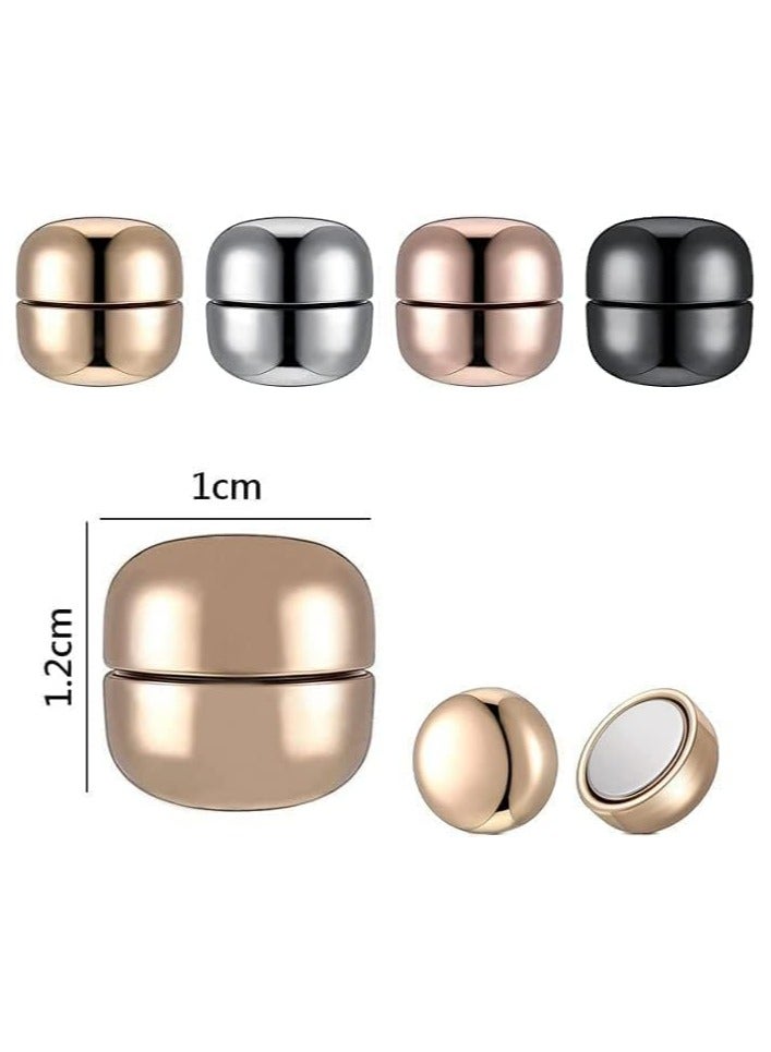 خاجول 4 أزواج من دبابيس الحجاب المغناطيسية القوية، مثبتات آمنة للملابس والنقاب للنساء، للاستخدام العام (فضي، أسود، ذهبي، ذهبي وردي) - Image 2