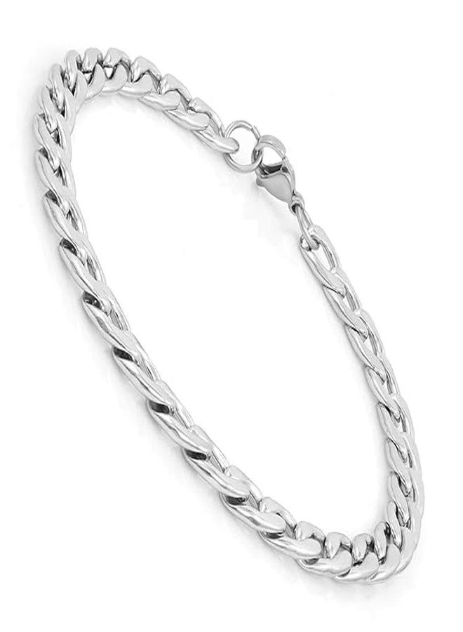 VishList 8 inch Stylish Chain Style Stainless Steel Bracelet for Men Boys Unisex - Image 1