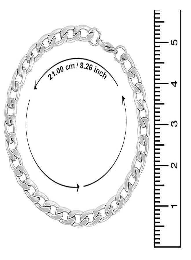 VishList 8 inch Stylish Chain Style Stainless Steel Bracelet for Men Boys Unisex - Image 3