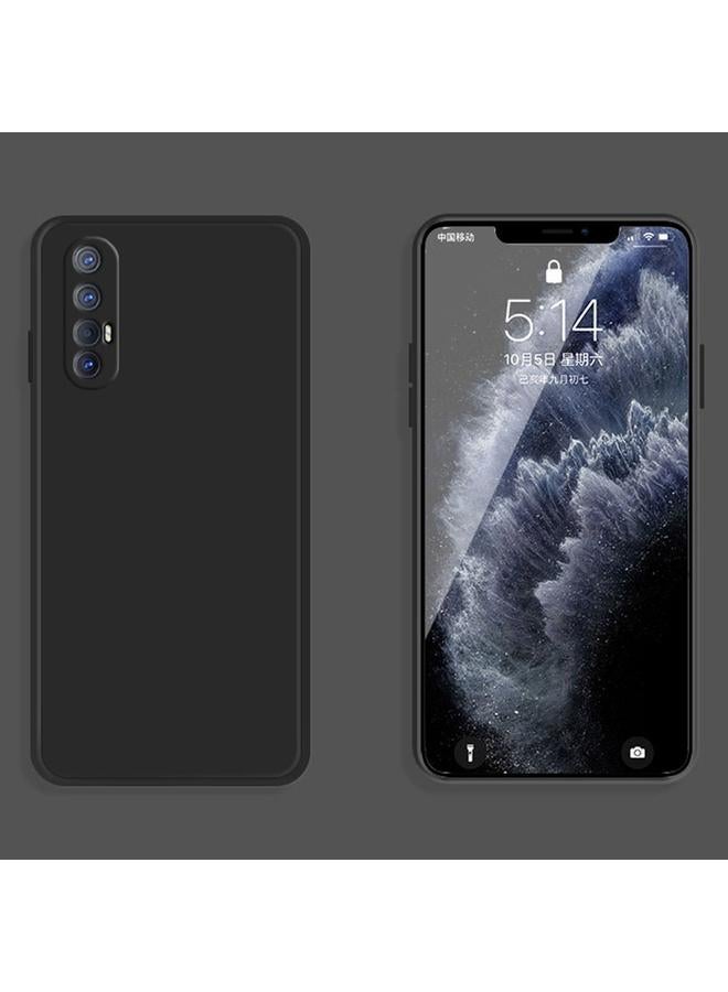 اس-توب جراب لهاتف OPPO Reno3 Pro بلون سادة من السيليكون السائل المقلد مع حافة مستقيمة وغطاء حماية كامل مقاوم للسقوط - Image 2