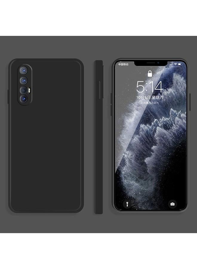 اس-توب جراب لهاتف OPPO Reno3 Pro بلون سادة من السيليكون السائل المقلد مع حافة مستقيمة وغطاء حماية كامل مقاوم للسقوط - Image 1