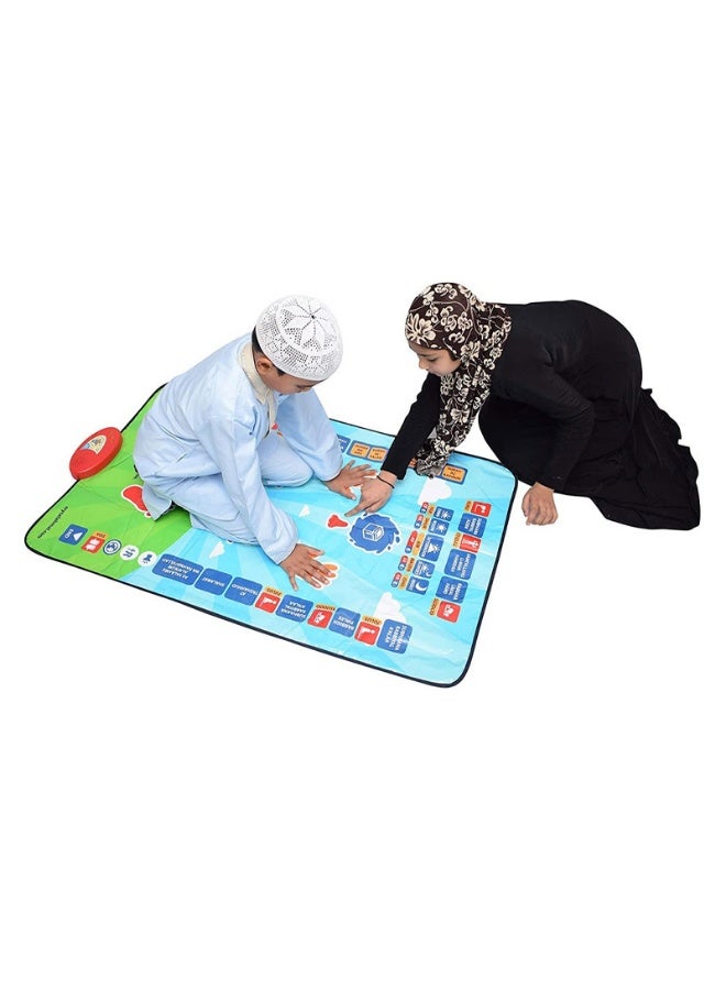 سجادة صلاة تفاعلية لتعليم الصلاة للأطفال - سجادة تعليمية إسلامية مع صوت، تعمل باللمس، تُعلّم الصلاة خطوة بخطوة - مناسبة للأعمار من 3 سنوات فما فوق - Image 2