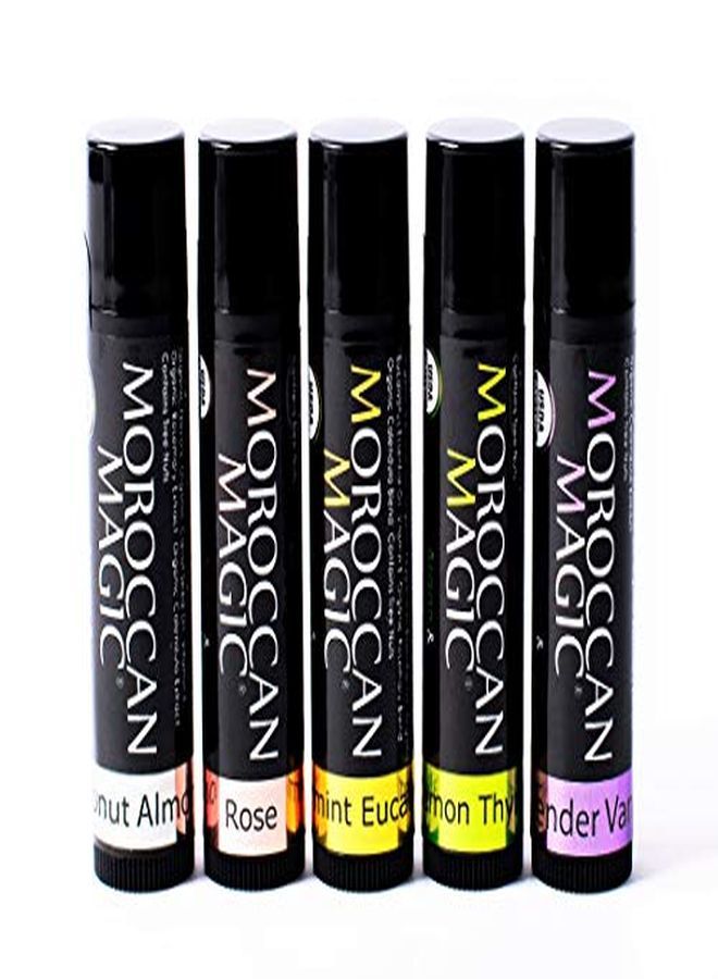 Moroccan Magic Organic Lip Balm 5 Piece Variety Pack Gift Set | Organic Argan And Essential Oils | Smooth | Natural | NonToxic | Cruelty Free | 5 Pack - Image 1