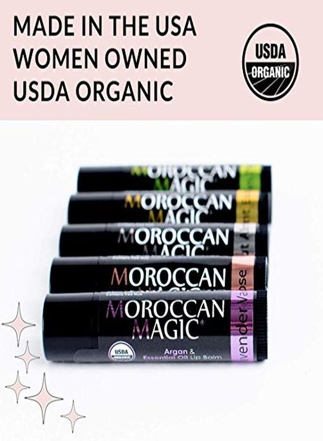 Moroccan Magic Organic Lip Balm 5 Piece Variety Pack Gift Set | Organic Argan And Essential Oils | Smooth | Natural | NonToxic | Cruelty Free | 5 Pack - Image 4