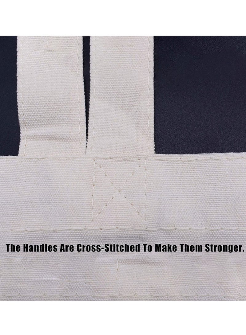 PRINTSHOP4ME Initial Monogram Tote Bag - Cotton Tote with Initial Design Printed - Perfect for School, Travel and Birthday Gift - Eco-Friendly Canvas Cotton Tote Bag for Women - Gift for Ramadan - Image 4