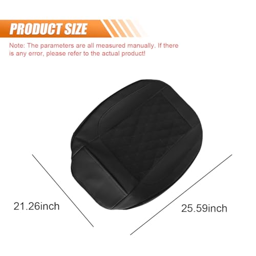 UHANBUT Luxury Faux Leather Car Seat Cover, Anti-Slip Waterproof Universal Front Bottom Seat Protector with Storage Pocket, Triangular Pattern Vehicle Seats Cushion for Sedans, SUVs, Trucks (2PCS&Black) - Image 2