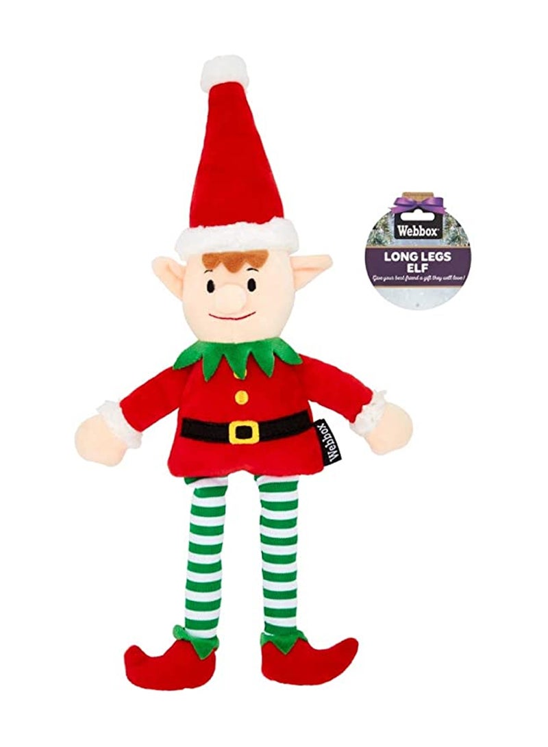 Webbox Festive - Plush Long Legs Elf Red