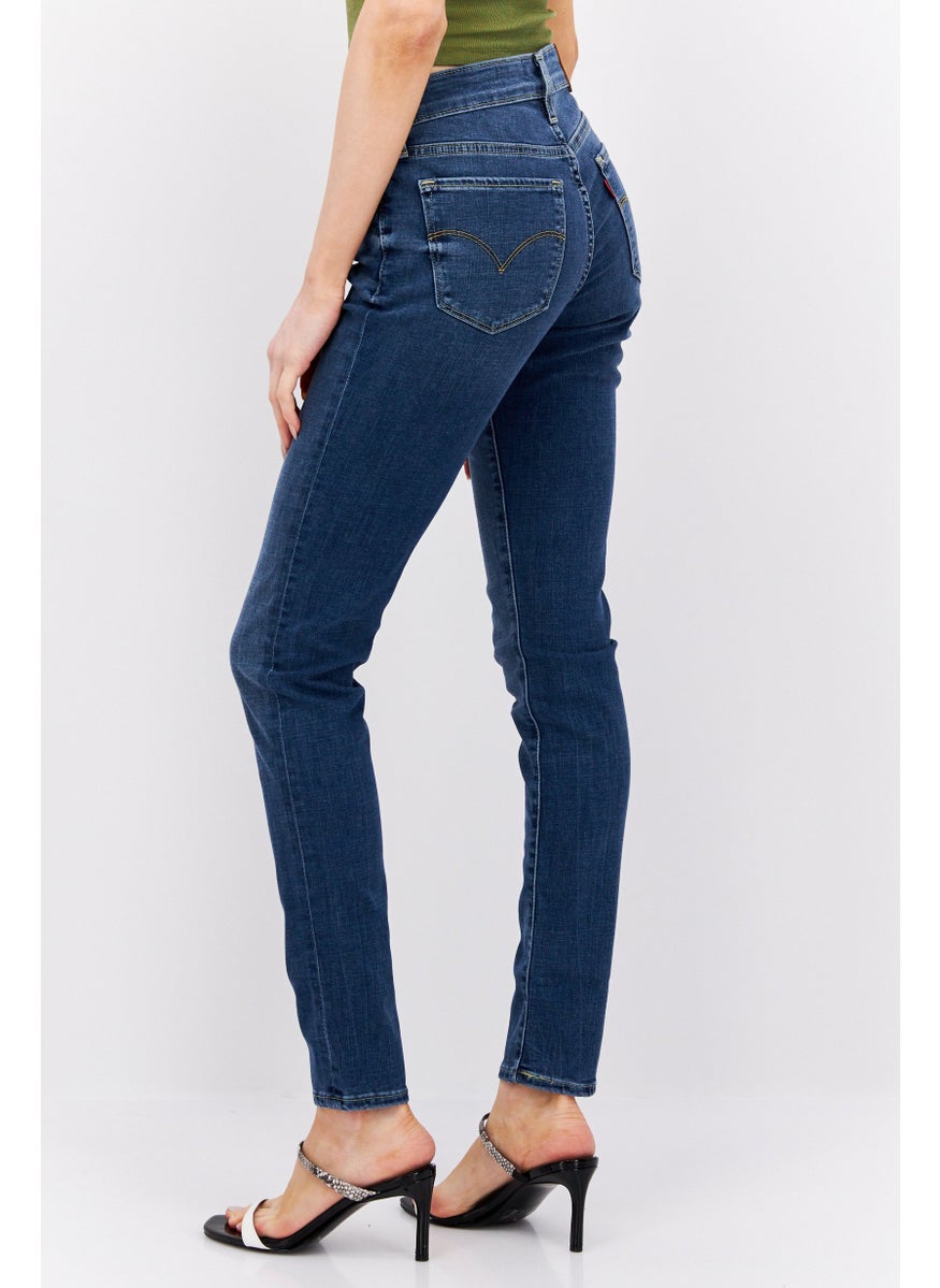 Levi's - Women Skinny Fit Washed Stretch Jeans, Navy - Image 1