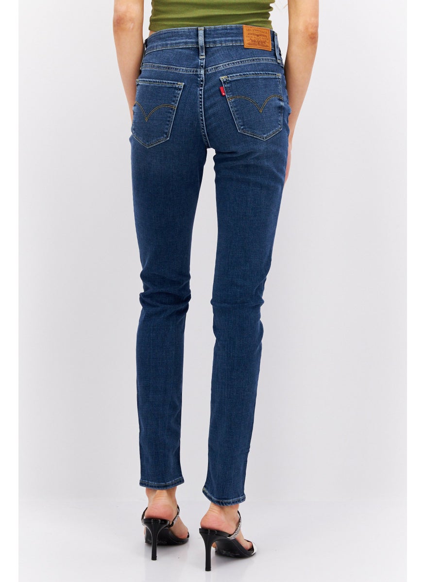 Levi's - Women Skinny Fit Washed Stretch Jeans, Navy - Image 1