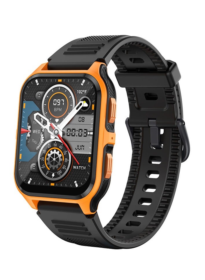 AROAQ P73 Smart Watch, 300mah Multifunction Fitness Tracker Watch With Bluetooth Call Voice Assistant, Colorful Hd Large Display Smart Bracelet Sports Watch, (Orange Color) - Image 1