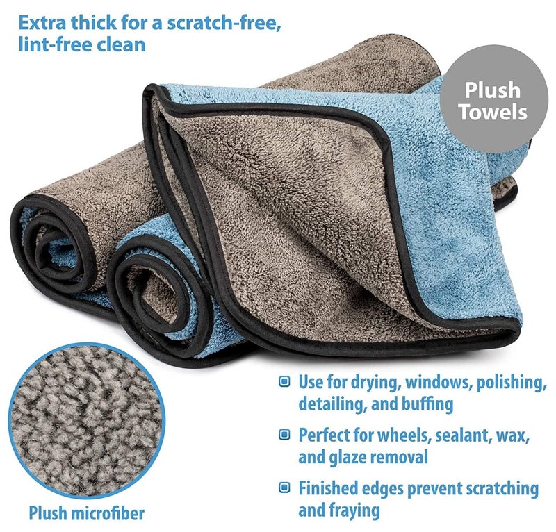 Auto Hub Microfiber Car Cleaning Cloth - OG Soft 800 GSM (30x40 cm) Microfiber Cloth for Car and Bike - Scratchless Drying and Detailing 30x40 cm, Pack of 2, Blue - Image 5