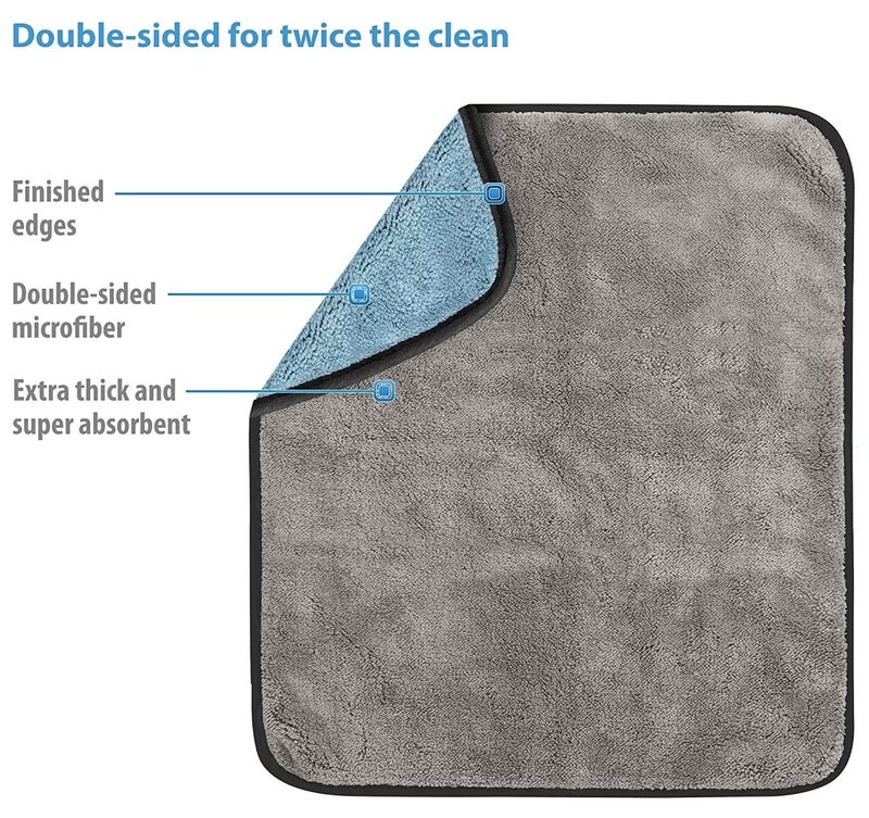Auto Hub Microfiber Car Cleaning Cloth - OG Soft 800 GSM (30x40 cm) Microfiber Cloth for Car and Bike - Scratchless Drying and Detailing 30x40 cm, Pack of 2, Blue - Image 4