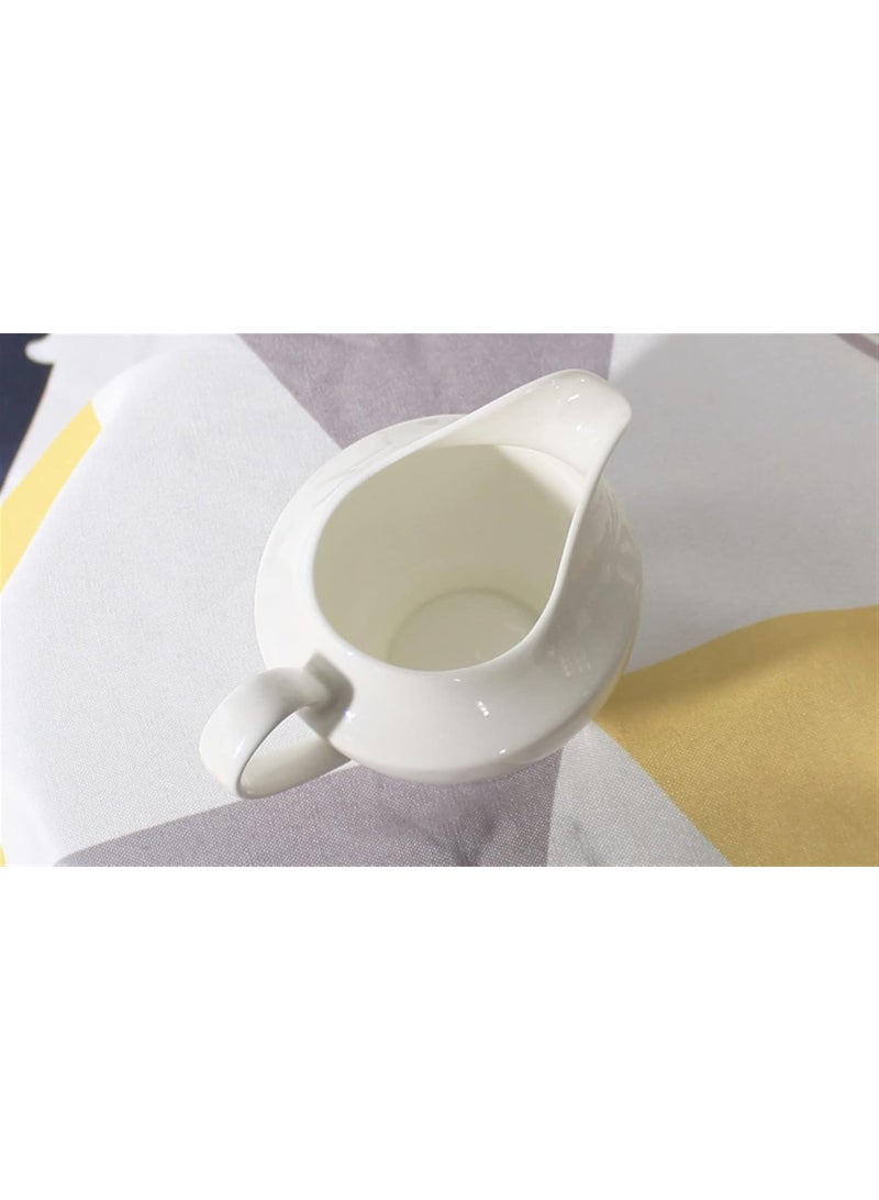 ceramic cream jar  white ceramic sauce boat small cream pitcher porcelain serving syrup jug - Image 3