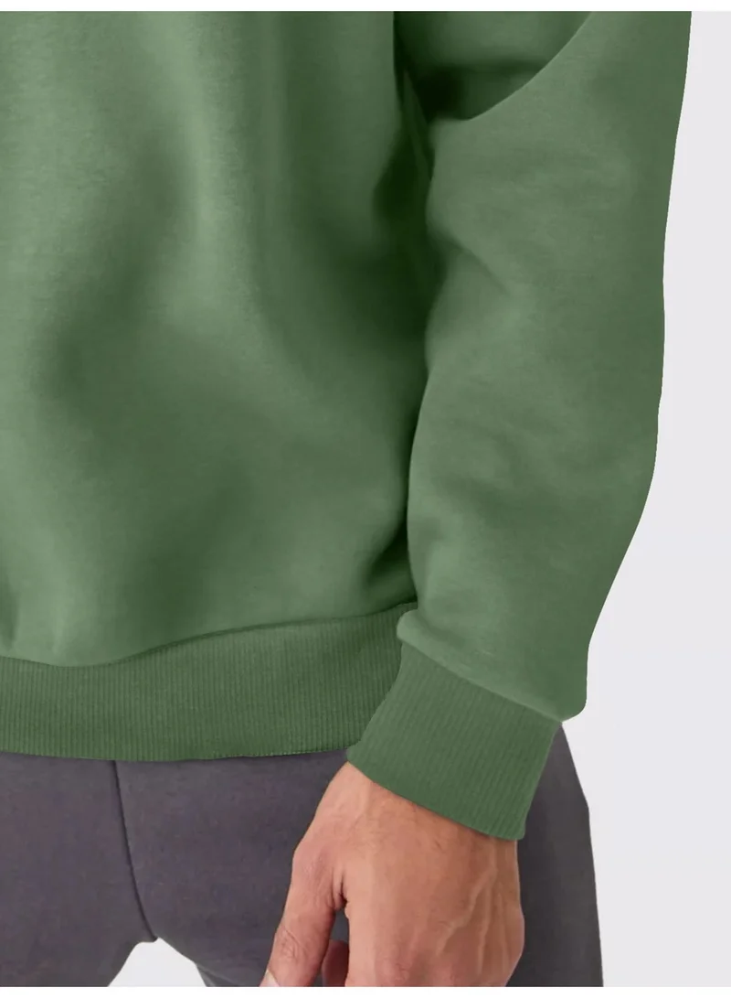 Maniac  Maniac Mens Solid Round Neck Full Sleeve Hunter Green Cotton Sweatshirt for Men | Best Price UAE