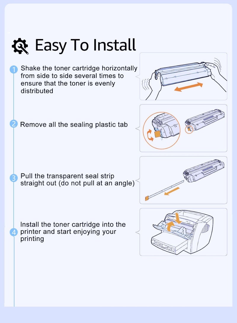 أف كيو حبتين حبر طابعة CE505A 05A باللون الأسود متوافق مع طابعات اتش بي ليزر جيت P2035  P2035n  P2055d  P2055dn  P2055x اسود - Image 4