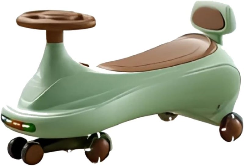 Leeno Kids Push Car – Plasma Rocking Scooter with LED Light – Suitable for Boys & Girls Ages 2-6 – Indoor & Outdoor Use C8106L (Green)