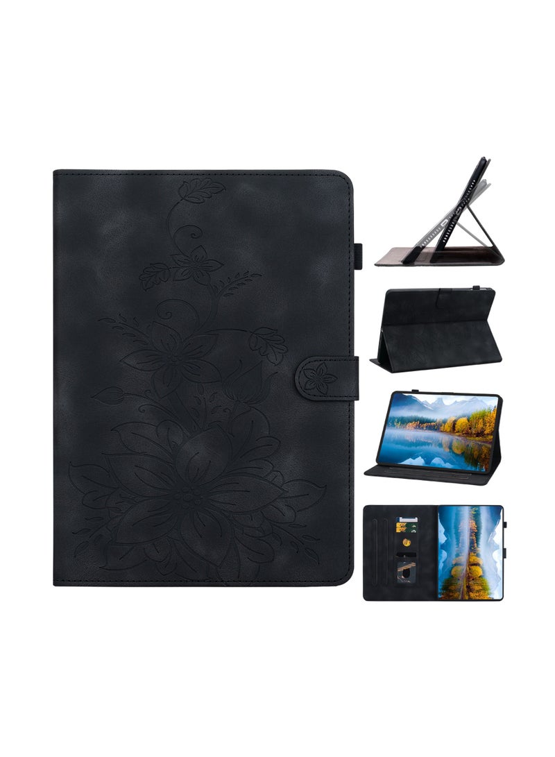 Case Compatible Infinix Xpad 11 inch with Flower Pattern Flip Smart Cover Wallet PU Leather Multi Angle Holder with Card Slot