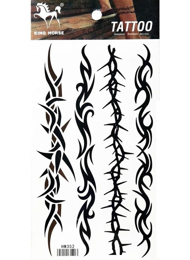 PP TATTOO 1 Sheet Vintage Barbed Wire Creeper Vine Waterproof Tattoos Stickers Pattern style Henna Make up neck shoulder upper arm thigh Body Art Tattoo for Women Men Sexy Fake - Image 1