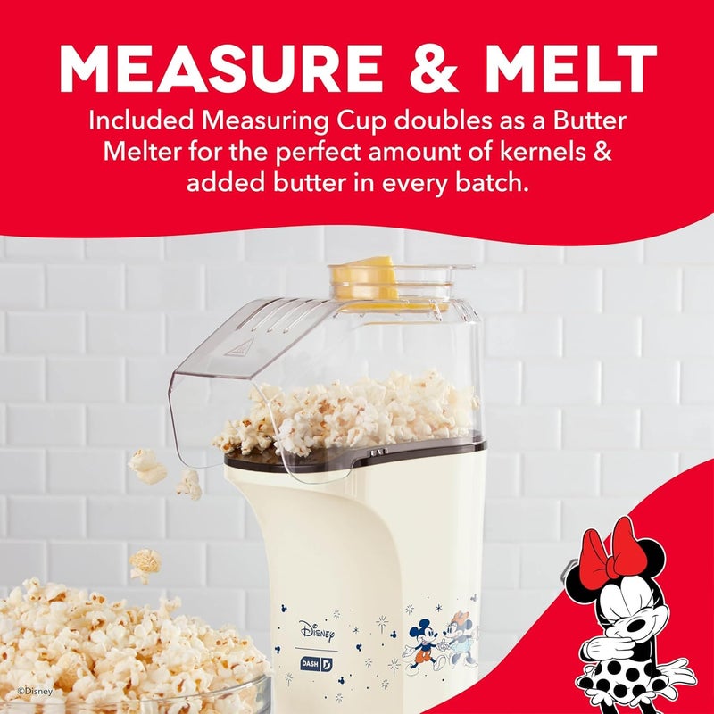 Dash Disney DASH Fresh Pop Popcorn Maker - Oil-Free, Air Popcorn Popper - With Measuring Cup & Recipe Guide - Perfect for Movie Nights - 16 Cups, Mickey & Minnie Design - Image 3