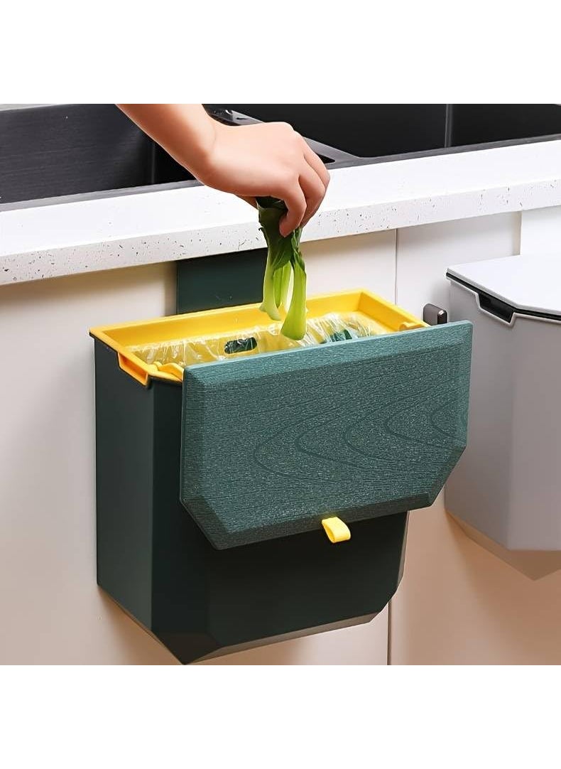 Brikipth Brikipth Bathroom Trash Can with lid Hanging Garbage Bin Mini Kitchen Trash Can Portable Compost Container with Widen Hook OdorFree Garbage Cans for Food Wastes and Wrappers  - Image 2