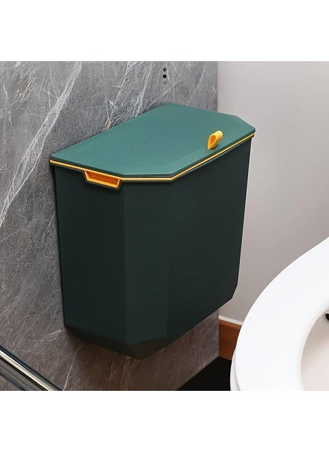 Brikipth Bathroom Trash Can with lid Hanging Garbage Bin Mini Kitchen Trash Can Portable Compost Container with Widen Hook OdorFree Garbage Cans for Food Wastes and Wrappers