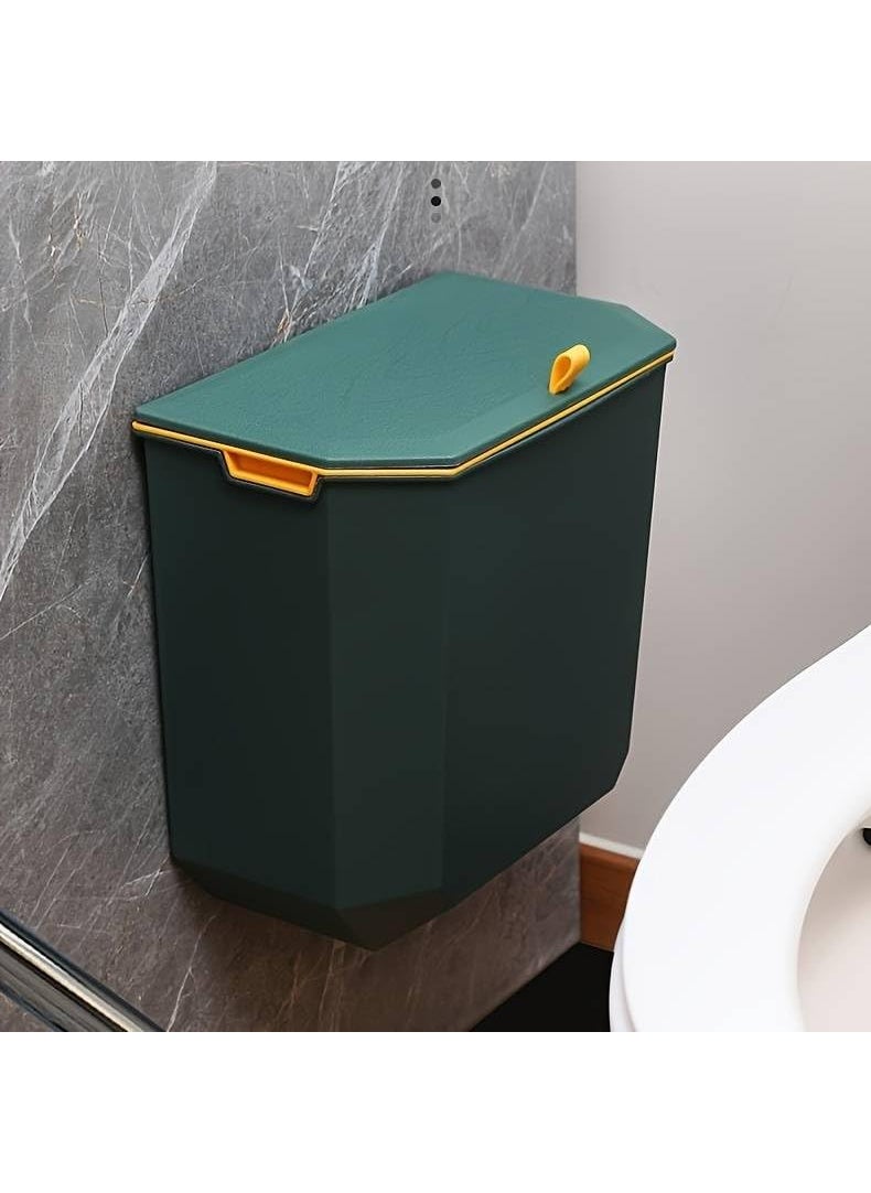 Brikipth Brikipth Bathroom Trash Can with lid Hanging Garbage Bin Mini Kitchen Trash Can Portable Compost Container with Widen Hook OdorFree Garbage Cans for Food Wastes and Wrappers  - Image 1