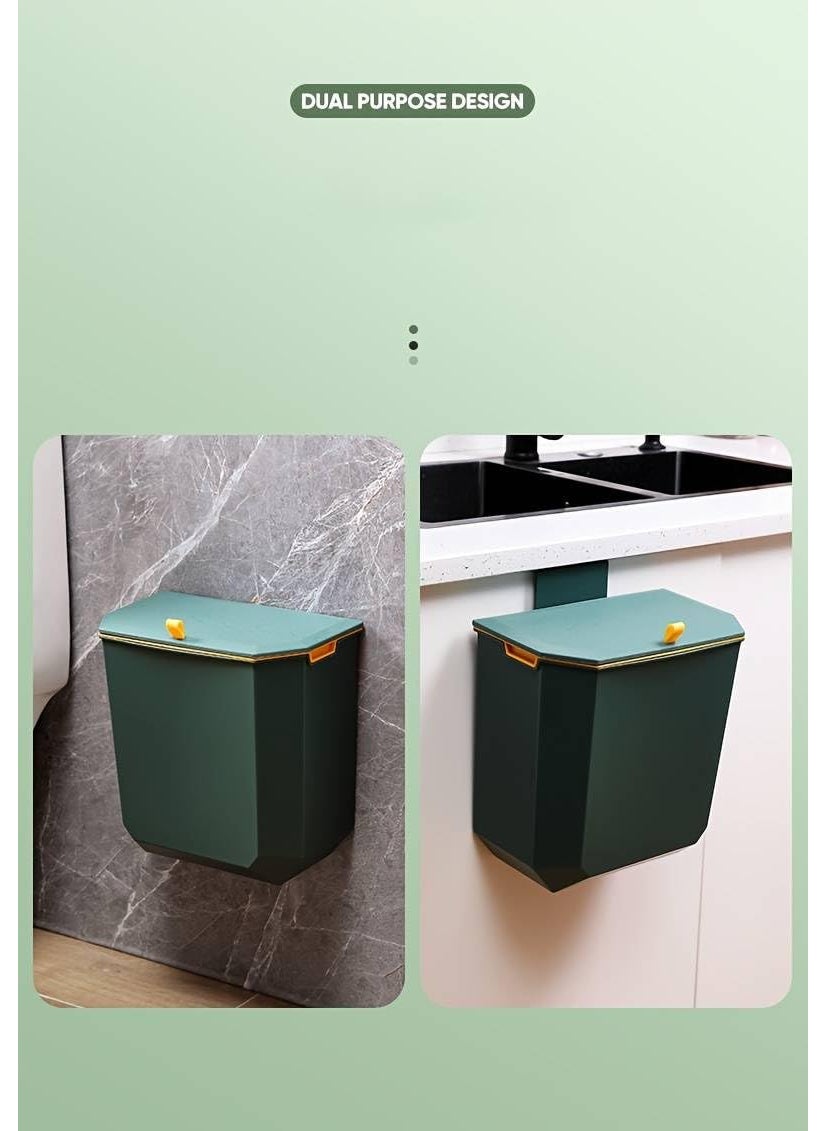 Brikipth Brikipth Bathroom Trash Can with lid Hanging Garbage Bin Mini Kitchen Trash Can Portable Compost Container with Widen Hook OdorFree Garbage Cans for Food Wastes and Wrappers  - Image 3