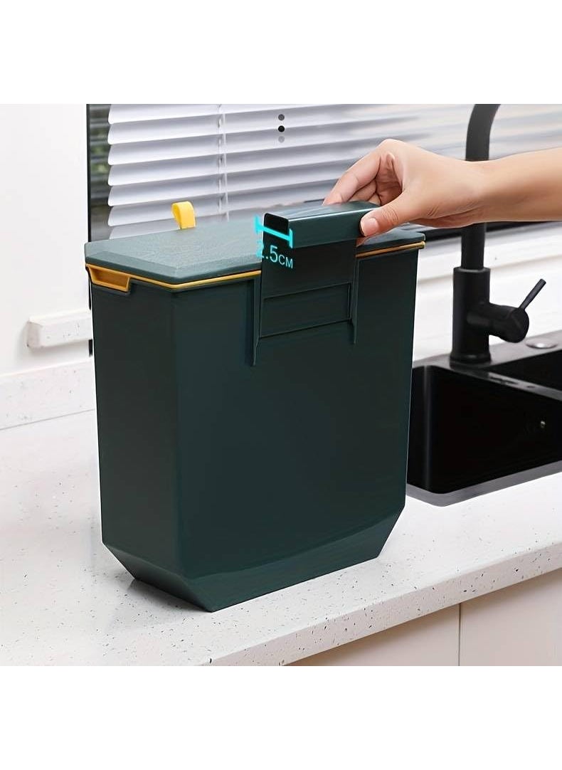 Brikipth Brikipth Bathroom Trash Can with lid Hanging Garbage Bin Mini Kitchen Trash Can Portable Compost Container with Widen Hook OdorFree Garbage Cans for Food Wastes and Wrappers  - Image 4