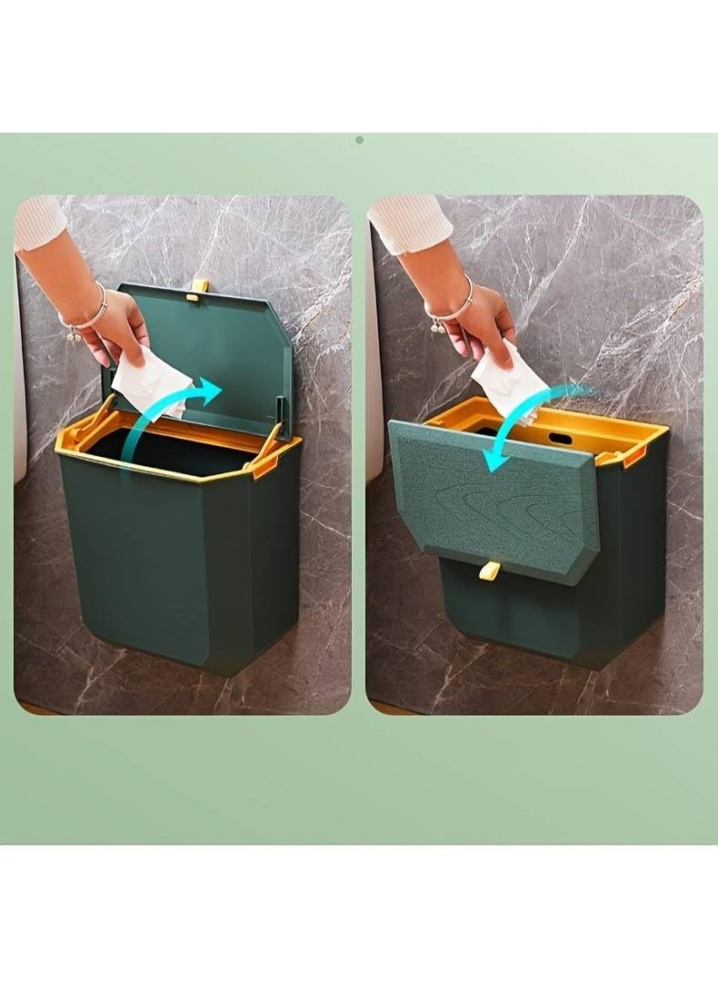 Brikipth Brikipth Bathroom Trash Can with lid Hanging Garbage Bin Mini Kitchen Trash Can Portable Compost Container with Widen Hook OdorFree Garbage Cans for Food Wastes and Wrappers  - Image 5