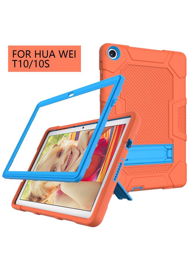 S-TOP Case For Huawei MatePad T 10s / T10 Contrast Color Robot B3 Silicone Hybrid PC Tablet Case with Holder - Image 2