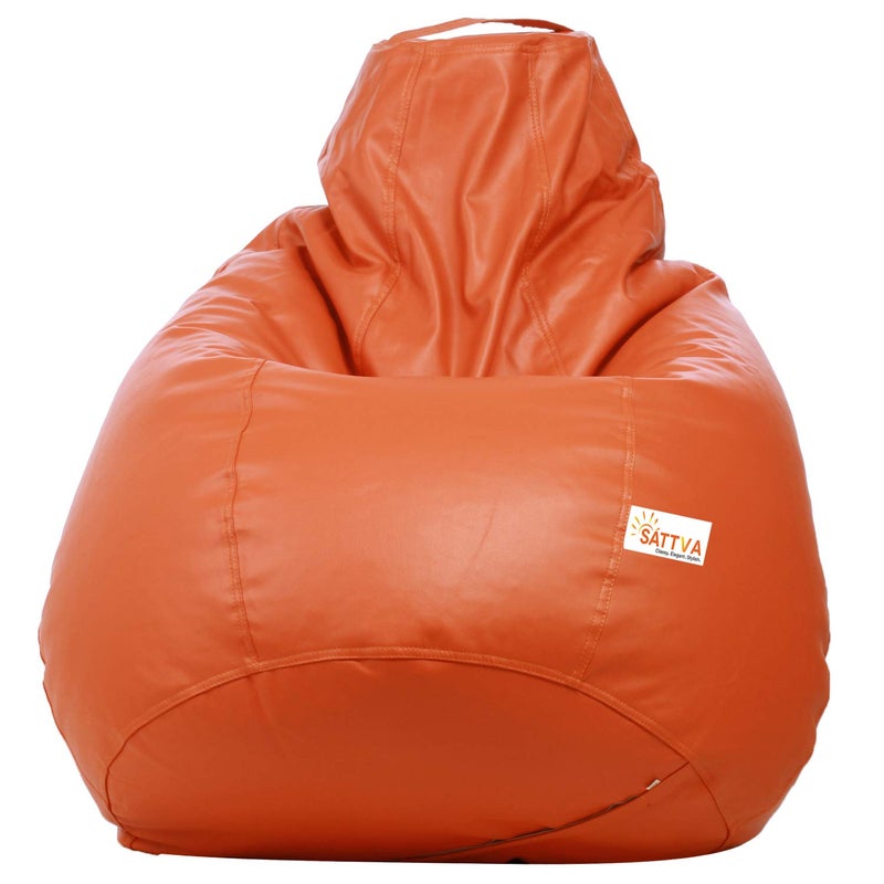 SATTVA Classy.Elegant.Stylish Sattva Classic Teardrop Shape Bean Bag Cover Without Beans XXL Size Orange  - Image 1