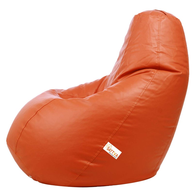 SATTVA Classy.Elegant.Stylish Sattva Classic Teardrop Shape Bean Bag Cover Without Beans XXL Size Orange  - Image 2
