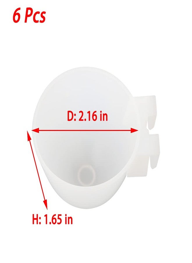 DQITJ 6 Pcs Mini Bird Food Bowl Feeder, Parrot Convenient Hanging Container, Plastic Pigeon Bird Cage Dish (White) - Image 4