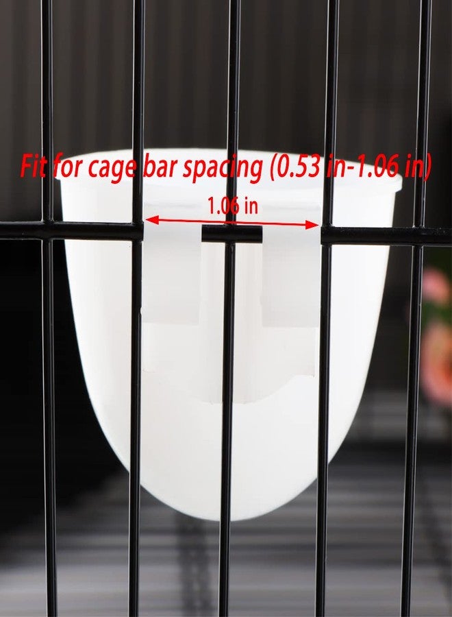 DQITJ 6 Pcs Mini Bird Food Bowl Feeder, Parrot Convenient Hanging Container, Plastic Pigeon Bird Cage Dish (White) - Image 3