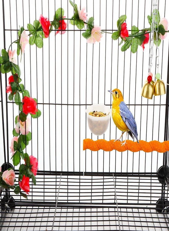 DQITJ 6 Pcs Mini Bird Food Bowl Feeder, Parrot Convenient Hanging Container, Plastic Pigeon Bird Cage Dish (White) - Image 2